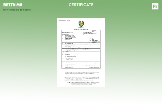 модерен стил Кипарски витален запис за смртен шаблон Word и PDF шаблон